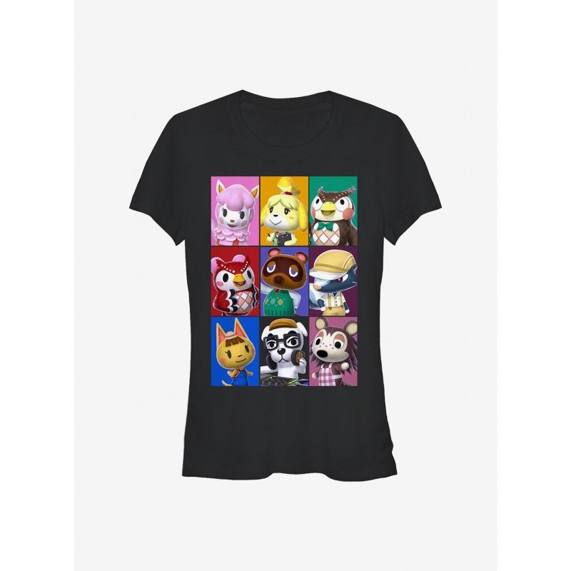 Exclusive Nintendo Animal Crossing Animal Blocks Girls T-Shirt $10.21 T-Shirts