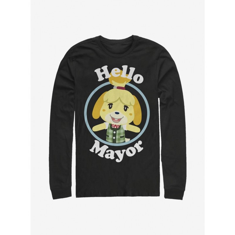 Discount Animal Crossing Hello Mayor Long-Sleeve T-Shirt $8.42 T-Shirts