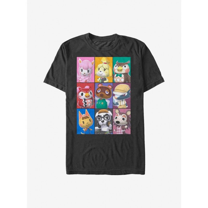 New Arrival Nintendo Animal Crossing Animal Blocks T-Shirt $9.08 T-Shirts