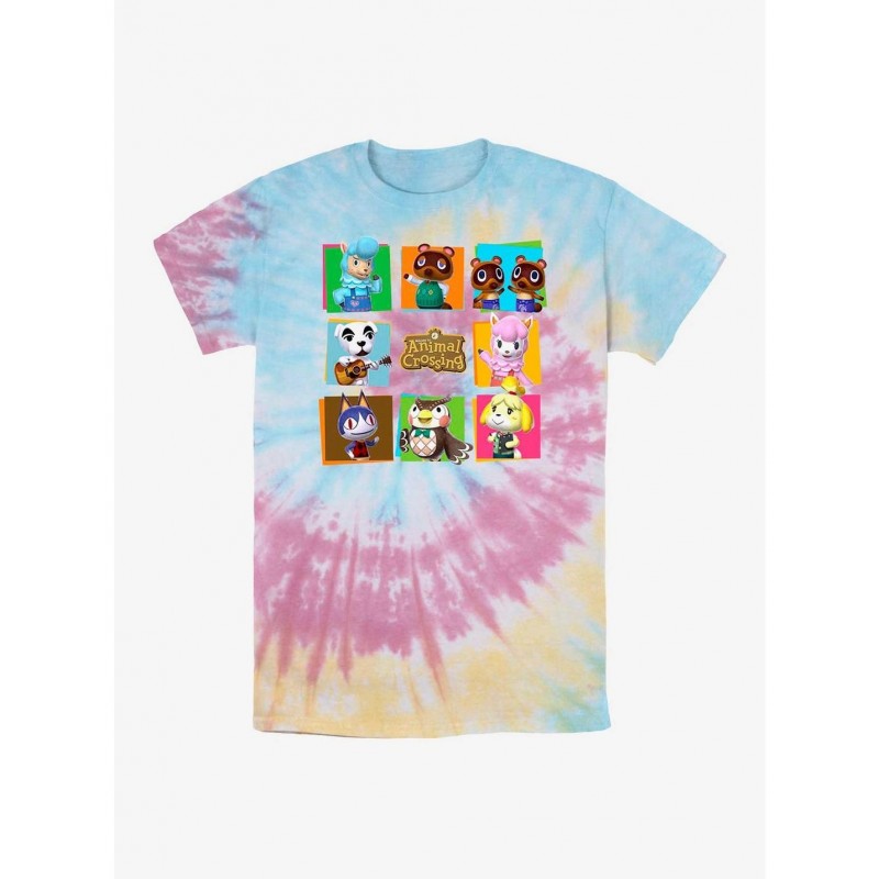 Flash Deal Nintendo Animal Crossing Villagers Tie Dye T-Shirt $9.58 T-Shirts