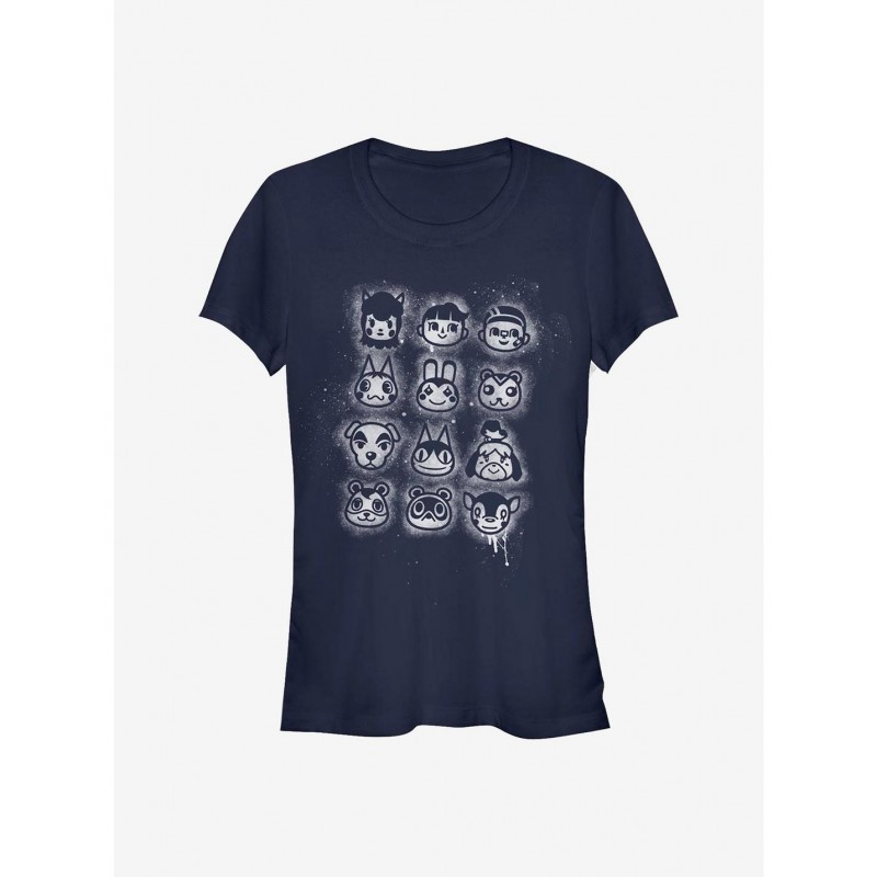 Pre-sale Discount Nintendo Animal Crossing Villager Stencil Tilted Girls T-Shirt $7.47 T-Shirts