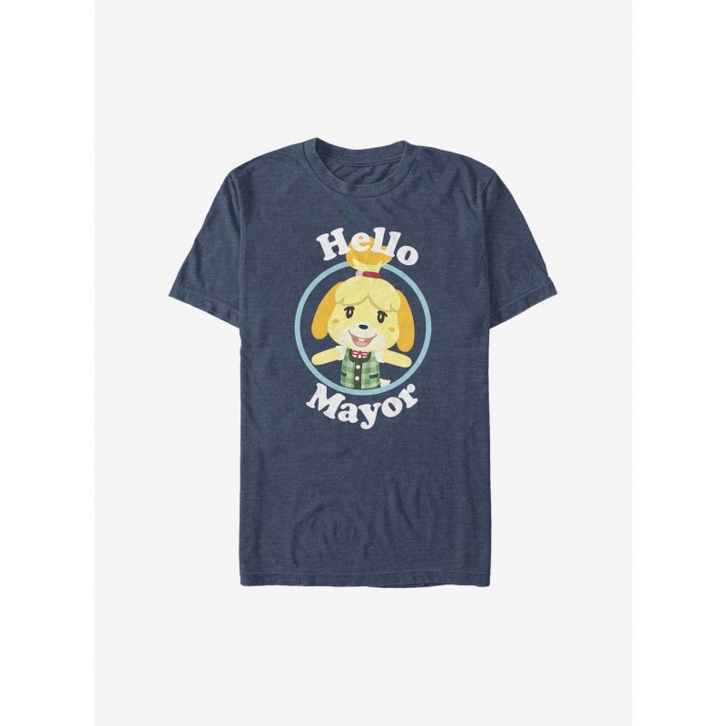 Hot Sale Nintendo Animal Crossing Isabelle Hello Mayor And Quit T-Shirt $7.65 T-Shirts