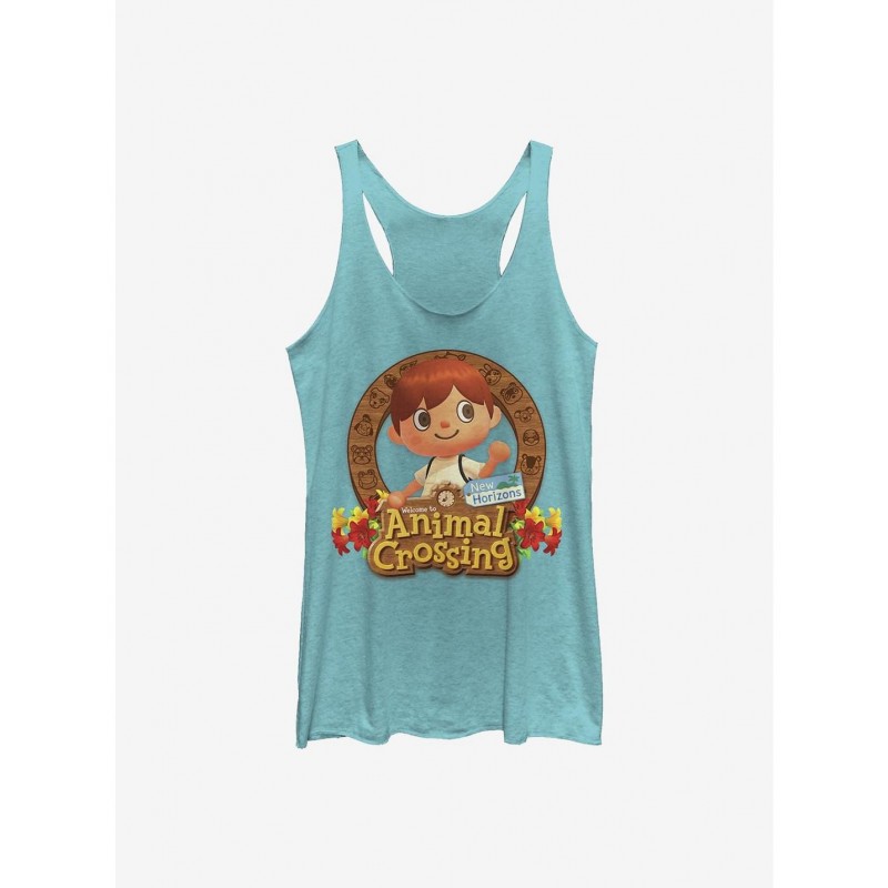 New Arrival Nintendo Animal Crossing Villager Emblem Girls Tank $8.91 Tanks