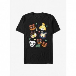 Flash Sale Nintendo Animal Crossing Faces T-Shirt $7.17 T-Shirts