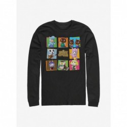 Clearance Nintendo Animal Crossing 8 Character Paste Up Long-Sleeve T-Shirt $10.79 T-Shirts