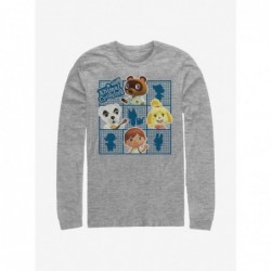 Hot Selling Animal Crossing Character Grid Long-Sleeve T-Shirt $7.90 T-Shirts