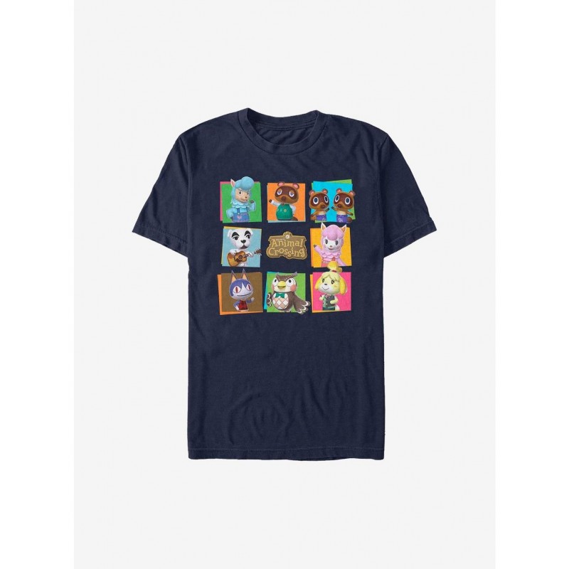 High Quality Nintendo Animal Crossing 8 Character Paste Up T-Shirt $9.56 T-Shirts