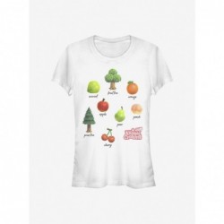 Flash Sale Nintendo Animal Crossing Fruits And Trees Girls T-Shirt $9.21 T-Shirts