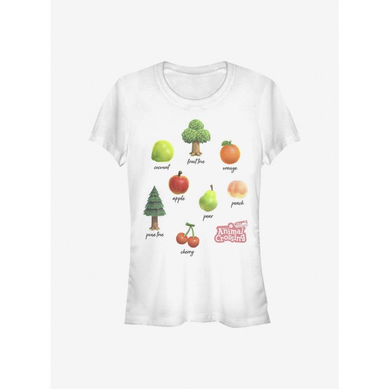 Flash Sale Nintendo Animal Crossing Fruits And Trees Girls T-Shirt $9.21 T-Shirts