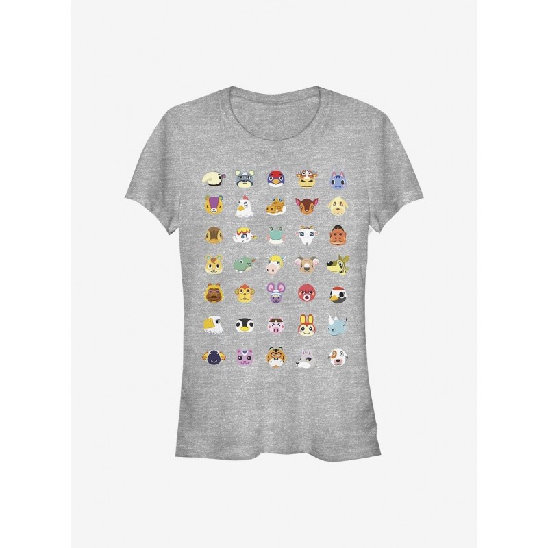 Hot Sale Nintendo Animal Crossing Character Heads Girls T-Shirt $8.96 T-Shirts