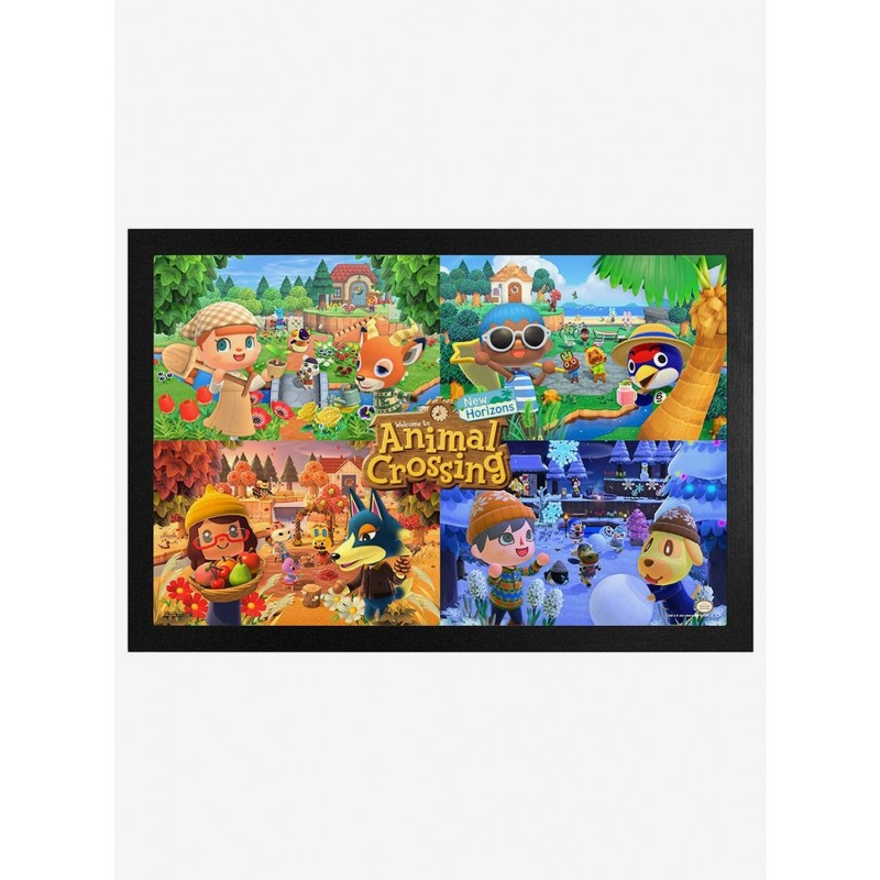 Trendy Animal Crossing New Horizons Four Seasons Framed Wood Wall Art $9.71 Others