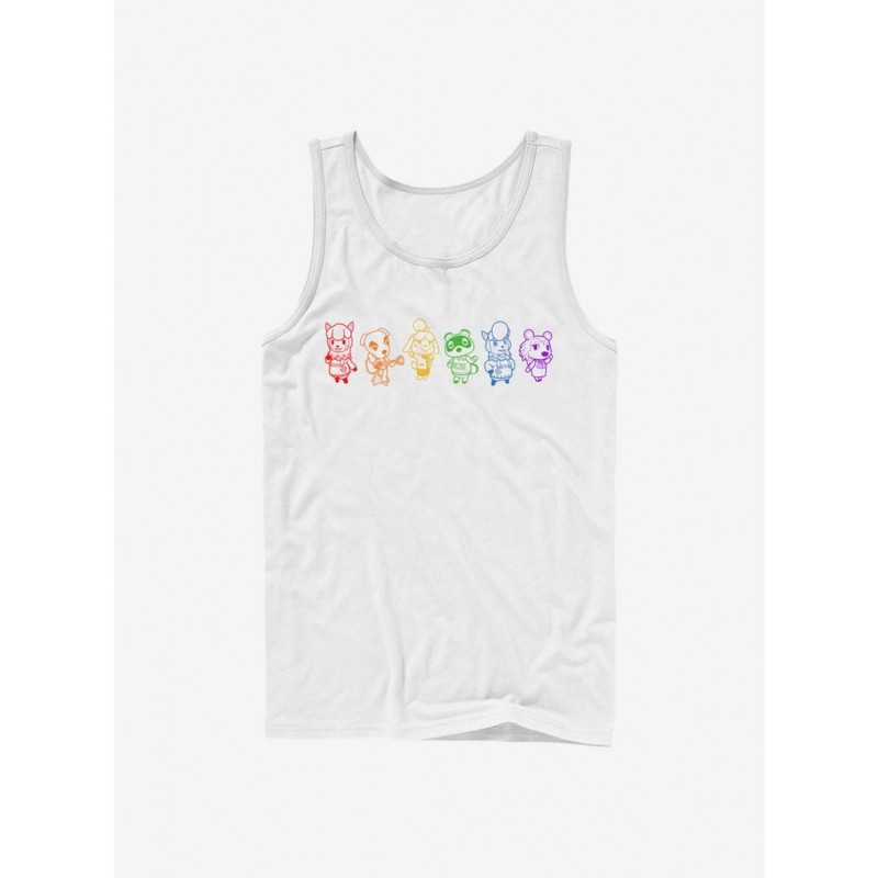 Unique Animal Crossing Line Art Rainbow Tank $8.37 Tanks