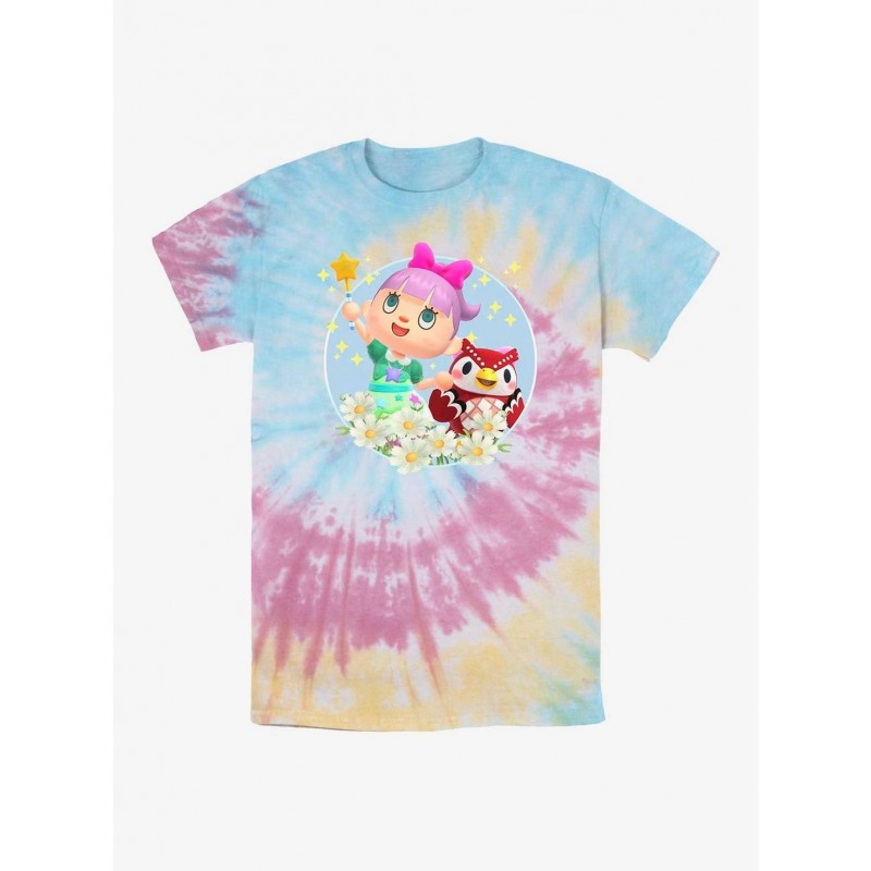 Discount Nintendo Animal Crossing Girly Tie Dye T-Shirt $12.43 T-Shirts