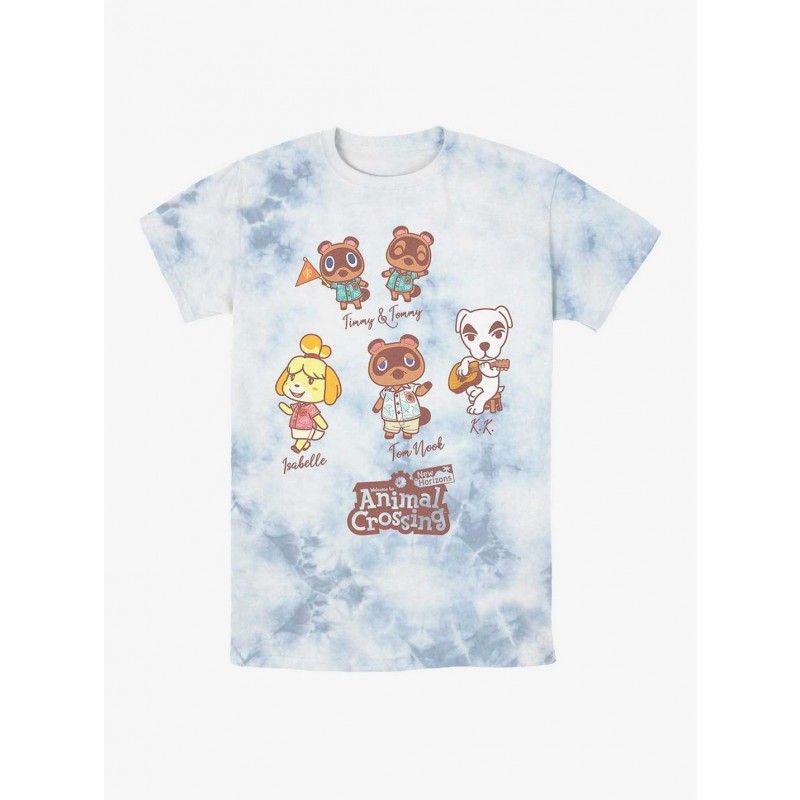 Wholesale Nintendo Animal Crossing Island Welcome Team Tie-Dye T-Shirt $12.17 T-Shirts