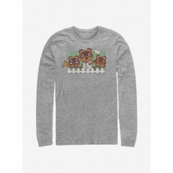 Cheap Sale Animal Crossing Nook Family Long-Sleeve T-Shirt $9.21 T-Shirts