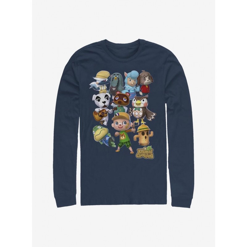 Discount Sale Nintendo Animal Crossing Welcome Long-Sleeve T-Shirt $11.58 T-Shirts